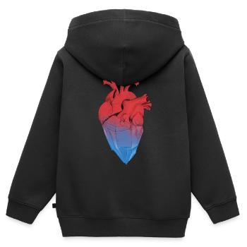 Kristallisiertes Herz - Kinder Premium Organic Zip Hoodie - Schwarz - Hinten - AI Model Kid Male (0cm)