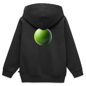 Frische Limette – Minimalistische Natur - Kinder Premium Organic Zip Hoodie - Schwarz - Hinten - AI Model Kid Male (0cm)