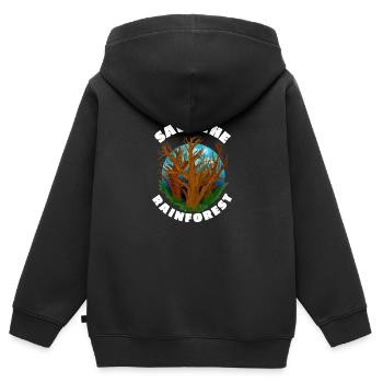 Sauvez la forêt tropicale pour la protection de la nature des arbres dans la forêt - Sweat Premium à capuche zippé enfant bio - noir - Dos - AI Model Kid Male (0cm)