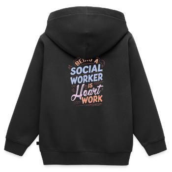 Being A Social Worker Is Heart Work Cute Social - Kinder Premium Organic Zip Hoodie - Schwarz - Hinten - AI Model Kid Male (0cm)