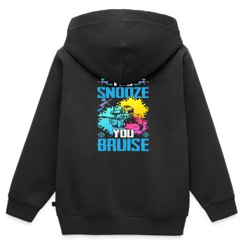 You Snooze You Bruise Funny Paintball - Kinder Premium Organic Zip Hoodie - Schwarz - Hinten - AI Model Kid Male (0cm)