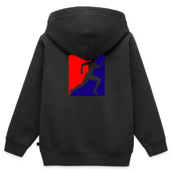 triathlon run - Kinder Premium Organic Zip Hoodie - Schwarz - Hinten - AI Model Kid Male (0cm)