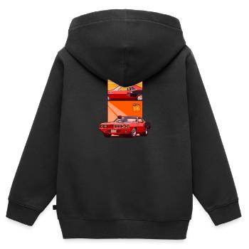 Route 666 - Kinder Premium Organic Zip Hoodie - Schwarz - Hinten - AI Model Kid Male (0cm)
