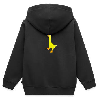 Goose - Tangram - Kids Premium Organic Zip-up Hoodie - black - Back - AI Model Kid Male (0cm)