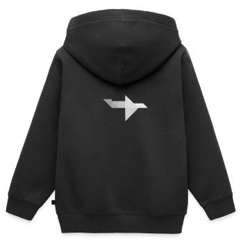 Flugzeug - Tangram - Kinder Premium Organic Zip Hoodie - Schwarz - Hinten - AI Model Kid Male (0cm)
