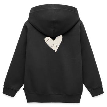SPREAD LOVE - Kinder Premium Organic Zip Hoodie - Schwarz - Hinten - AI Model Kid Male (0cm)
