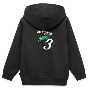 Traktor Kinder Geburtstag 3 Jahre Geschenk - Kinder Premium Organic Zip Hoodie - Schwarz - Hinten - AI Model Kid Male (0cm)