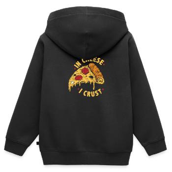 Käse Kruste Lustige Pizza - Kinder Premium Organic Zip Hoodie - Schwarz - Hinten - AI Model Kid Male (0cm)