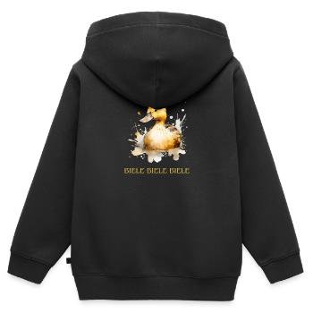 BIELE BIELE BIELE - Kinder Premium Organic Zip Hoodie - Schwarz - Hinten - AI Model Kid Male (0cm)
