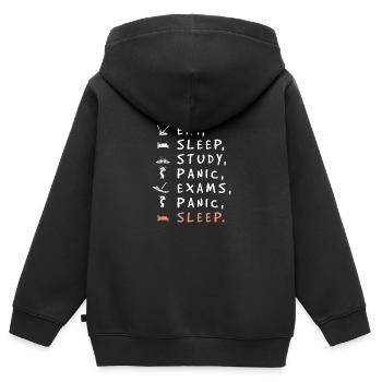 Student - Kinder Premium Organic Zip Hoodie - Schwarz - Hinten - AI Model Kid Male (0cm)