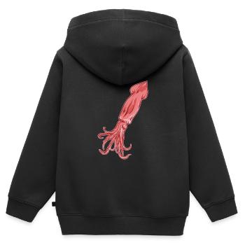 Tintenfisch - Kinder Premium Organic Zip Hoodie - Schwarz - Hinten - AI Model Kid Male (0cm)