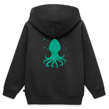 Oktopus - Krake - Zootier - Meereswesen - Kinder Premium Organic Zip Hoodie - Schwarz - Hinten - AI Model Kid Male (0cm)