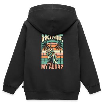 Hippie - Sweat Premium à capuche zippé enfant bio - noir - Dos - AI Model Kid Male (0cm)