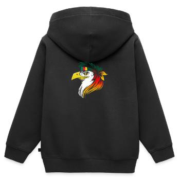 Kamerun - Kinder Premium Organic Zip Hoodie - Schwarz - Hinten - AI Model Kid Male (0cm)
