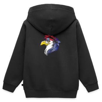 Cuba - Sweat Premium à capuche zippé enfant bio - noir - Dos - AI Model Kid Male (0cm)