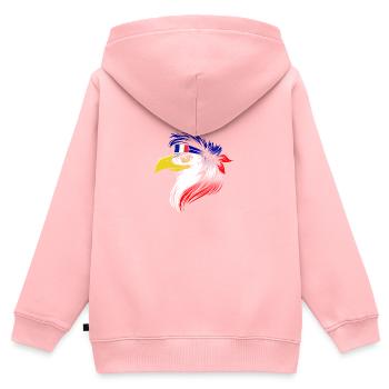France - Kids Premium Organic Zip-up Hoodie - rose - Back - AI Model Kid Female (0cm)