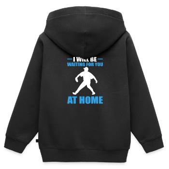 Softball Joueurs de softball - Sweat Premium à capuche zippé enfant bio - noir - Dos - AI Model Kid Male (0cm)