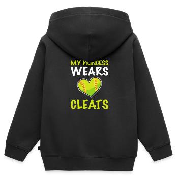 Softball Joueurs de softball - Sweat Premium à capuche zippé enfant bio - noir - Dos - AI Model Kid Male (0cm)