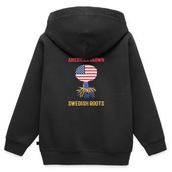 Schweden Schwedisch - Kinder Premium Organic Zip Hoodie - Schwarz - Hinten - AI Model Kid Male (0cm)
