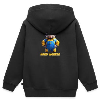 Maulwurf - Kinder Premium Organic Zip Hoodie - Schwarz - Hinten - AI Model Kid Male (0cm)