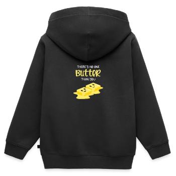 Butter, als Sie Prüfen und Foodie Geschenk - Kinder Premium Organic Zip Hoodie - Schwarz - Hinten - AI Model Kid Male (0cm)