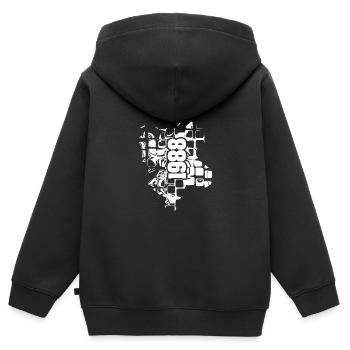Artwork 1988 - Kinder Premium Organic Zip Hoodie - Schwarz - Hinten - AI Model Kid Male (0cm)