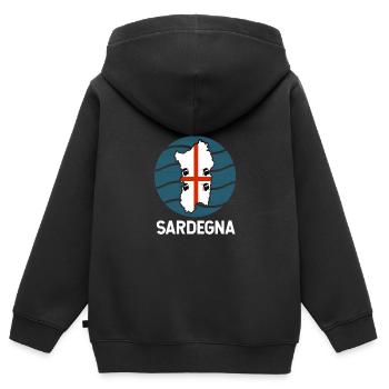 Sardinia Flag - Kids Premium Organic Zip-up Hoodie - black - Back - AI Model Kid Male (0cm)