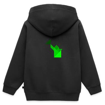 Watering can - Tangram - Kids Premium Organic Zip-up Hoodie - black - Back - AI Model Kid Male (0cm)