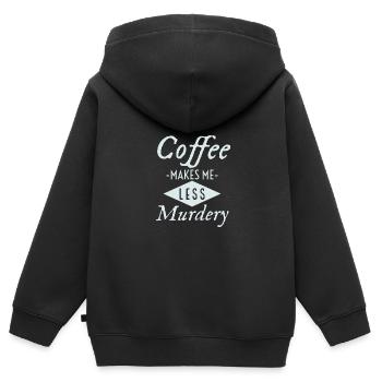 Le café me rend moins meurtrier - Sweat Premium à capuche zippé enfant bio - noir - Dos - AI Model Kid Male (0cm)