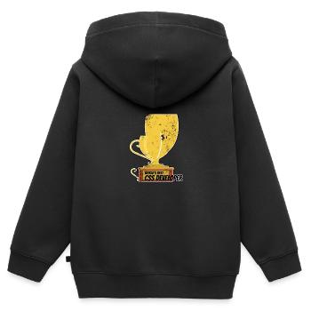 Distressed Funny World's Best CSS Developer Trophy - Kids Premium Organic Zip-up Hoodie - black - Back - AI Model Kid Male (0cm)