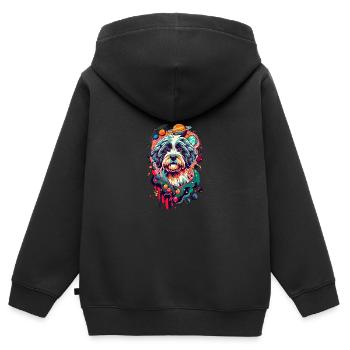Besitzer oder Liebhaber eines portugiesischen - Kinder Premium Organic Zip Hoodie - Schwarz - Hinten - AI Model Kid Male (0cm)
