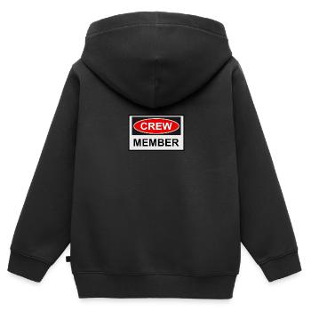Crew Mitglied - Kinder Premium Organic Zip Hoodie - Schwarz - Hinten - AI Model Kid Male (0cm)