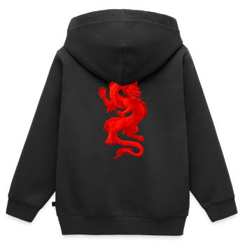 Dragon brillant - Sweat Premium à capuche zippé enfant bio - noir - Dos - AI Model Kid Male (0cm)