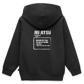 Jiu Jitsu Selbstverteidigung - Kinder Premium Organic Zip Hoodie - Schwarz - Hinten - AI Model Kid Male (0cm)