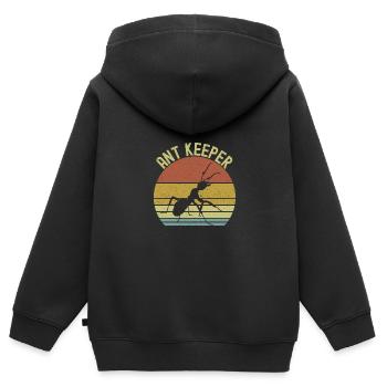 Ameise - Kinder Premium Organic Zip Hoodie - Schwarz - Hinten - AI Model Kid Male (0cm)