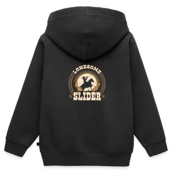 Trombone Player, Lonesome Slider, Cowboy - Kinder Premium Organic Zip Hoodie - Schwarz - Hinten - AI Model Kid Male (0cm)