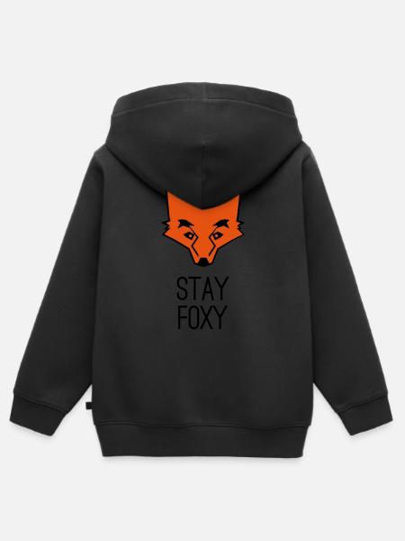 Fuchs stay foxy fox - Kinder Premium Organic Zip Hoodie - Schwarz