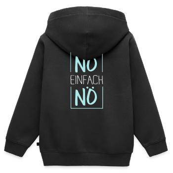 NÖ einfach NÖ - Kinder Premium Organic Zip Hoodie - Schwarz - Hinten - AI Model Kid Male (0cm)