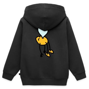chewing_gum_man - Sweat Premium à capuche zippé enfant bio - noir - Dos - AI Model Kid Male (0cm)