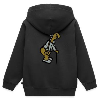 Stimmung des alten Mannes Zuckerrohr 1504 - Kinder Premium Organic Zip Hoodie - Schwarz - Hinten - AI Model Kid Male (0cm)