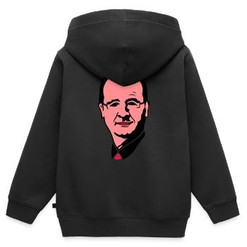 francois hollande president leader 3 - Sweat Premium à capuche zippé enfant bio - noir - Dos - AI Model Kid Male (0cm)
