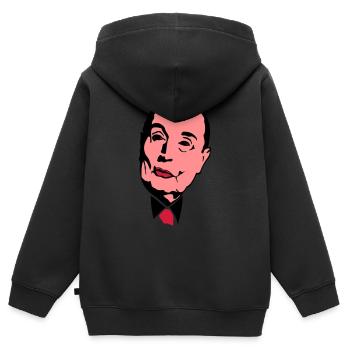 Francois Mitterrand Führer - Kinder Premium Organic Zip Hoodie - Schwarz - Hinten - AI Model Kid Male (0cm)