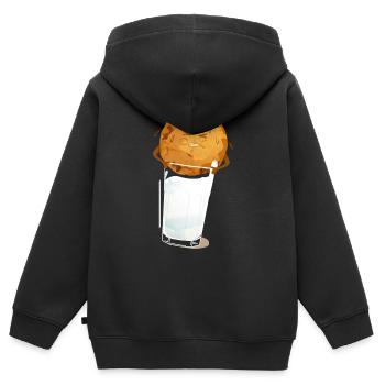 milk'n'cookie - Kinder Premium Organic Zip Hoodie - Schwarz - Hinten - AI Model Kid Male (0cm)