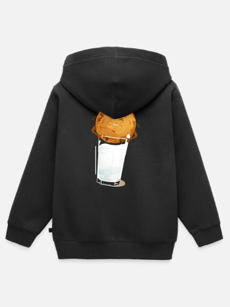 milk'n'cookie - Kinder Premium Organic Zip Hoodie - Schwarz