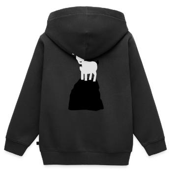 goat 3 - Kids Premium Organic Zip-up Hoodie - black - Back - AI Model Kid Male (0cm)