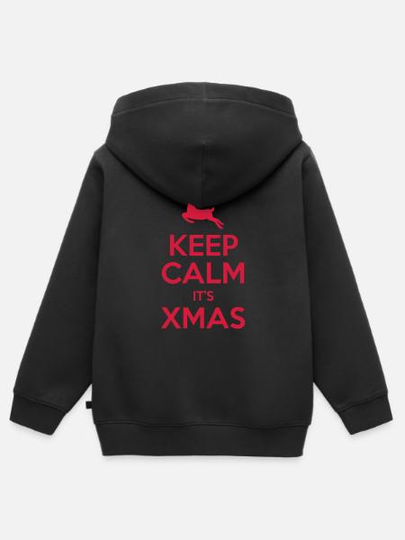 Keep Calm It's Xmas - Kinder Premium Organic Zip Hoodie - Schwarz