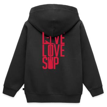 SUP - Live love SUP - Sweat Premium à capuche zippé enfant bio - noir - Dos - AI Model Kid Male (0cm)