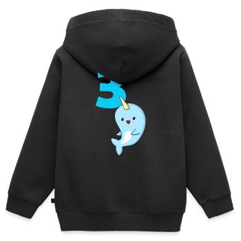 3 years old - Kids Premium Organic Zip-up Hoodie - black - Back - AI Model Kid Male (0cm)