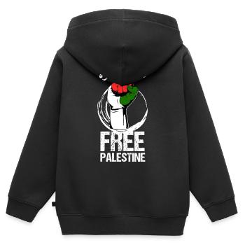 Free Palestine Palästina Free Gaza Freiheit - Kinder Premium Organic Zip Hoodie - Schwarz - Hinten - AI Model Kid Male (0cm)