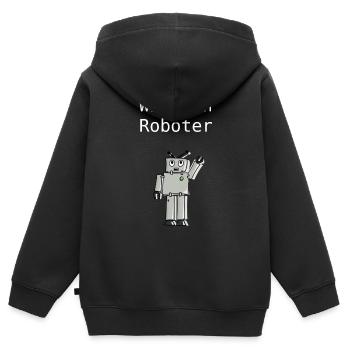 Wie ein Roboter - Kinder Premium Organic Zip Hoodie - Schwarz - Hinten - AI Model Kid Male (0cm)